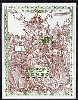 Congo 1978 Death Anniversary of Durer perf m/sheet fine cto used, SG MS 682, stamps on arts    durer    death, stamps on renaissance