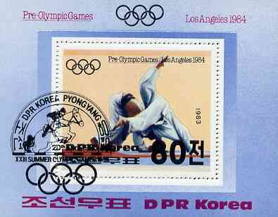 North Korea 1984 Los Angeles Olympics m/sheet (Judo) fine cto used, SG MS 2365, stamps on , stamps on  stamps on sport, stamps on  stamps on olympics, stamps on  stamps on judo, stamps on  stamps on martial-arts