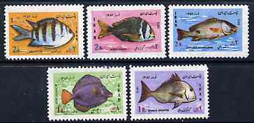 Iran 1973 New Year Festival (Fish) unmounted mint set of 5, SG 1766-70*, stamps on fish