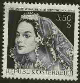 Austria 1968 Vorarlberg Lace 3s50 unmounted mint, SG 1520, stamps on , stamps on  stamps on textiles     lace