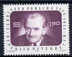 Austria 1975 Birth Centenary of Prof Ferdinand Porsche (Motor Engineer) unmounted mint, SG 1740, stamps on cars     personalities