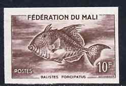 Mali 1960 Trigger Fish 10f unmounted mint imperf colour trial proof (several different combinations available but price is for ONE) as SG 4, stamps on fish