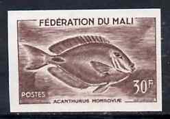 Mali 1960 Surgeon Fish 30f unmounted mint imperf colour trial proof (several different combinations available but price is for ONE) as SG 8, stamps on fish