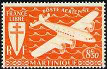 Martinique 1945 Fairey FC-1 the unissued 8f50 in orange unmounted mint, extremely rare, stamps on aviation, stamps on fairey