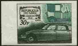 Mali 1969 French Motor Industry 30f (Citroen) IMPERF from limited printing, as SG 189, stamps on cars     citroen