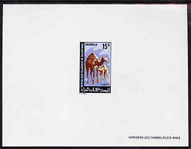 Mauritania 1968 Domesic Animals 15f (Dromedary & Calf) deluxe sheet in full issued colours, as SG 318, stamps on animals     camels