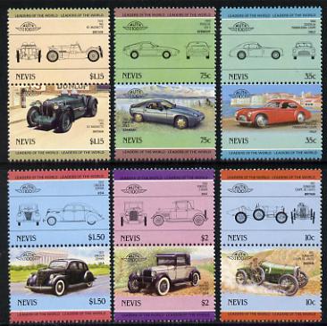 Nevis 1986 Cars #4 (Leaders of the World) set of 12 unmounted mint SG 326-37, stamps on cars    sunbeam    cystalia    pontiac    mg    lincoln     porsche , stamps on  mg , stamps on 