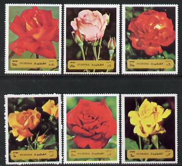 Fujeira 1972 Roses perf set of 6 unmounted mint, Mi 1251-56, stamps on flowers, stamps on roses