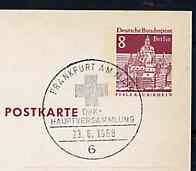 Postmark - West Berlin 1968 8pfg postal stationery card with special cancellation for German Red Cross Congress illustrated with Red Cross emblem, stamps on , stamps on  stamps on red cross          flags