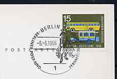 Postmark - West Germany 1966 postcard with special cancellation for Opening of Berlin Post & Telecommunications Museum illustrated with Postillion, stamps on , stamps on  stamps on postal    museums, stamps on  stamps on postman