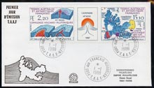 French Southern & Antarctic Territories 1988 Antarctic Geology strip of 2 plus label on illustrated cover with first day cancel, SG 234a, stamps on geology, stamps on minerals, stamps on polar