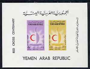 Yemen - Republic 1963 Red Cross Centenary imperf m/sheet unmounted mint, SG MS 239a, Mi BL 18, stamps on red cross    medical