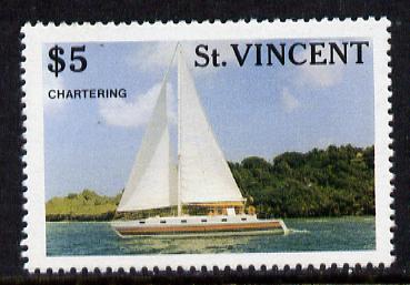 St Vincent 1988 Tourism $5 Cruising Yacht unmounted mint SG 1136, stamps on , stamps on  stamps on ships  tourism  yachting     sailing