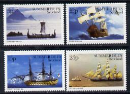 Summer Isles (British Local) 1982 ? Ships set of 4 unmounted mint*, stamps on ships, stamps on vikings, stamps on nelson, stamps on  tea , stamps on 