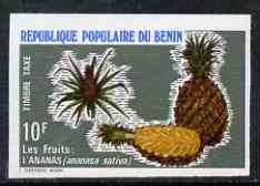 Benin 1978 Postage Due 10f Pineapples imperf in issued colours from limited printing, as SG D716, stamps on fruit    pineapples