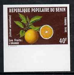 Benin 1978 Postage Due 40f Oranges imperf in issued colours from limited printing, as SG D718, stamps on fruit    oranges