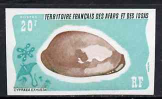 French Afars & Issas 1975 Burnt Cowrie 20f imperf from limited printing, as SG 633, stamps on marine-life     shells
