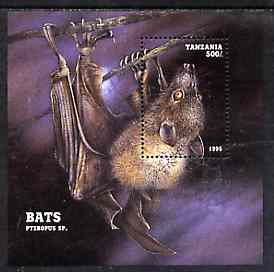 Tanzania 1995 Bats perf m/sheet unmounted mint, Mi BL 286, stamps on bats    mammals     animals