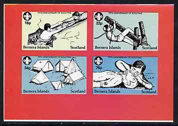 Bernera 1982 75th Anniversary of Scouting imperf set of 4 unmounted mint , stamps on scouts, stamps on knots