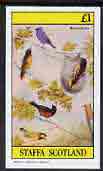 Staffa 1982 Birds #50 (Mixed Breeds) imperf souvenir sheet (Â£1 value) unmounted mint, stamps on birds        