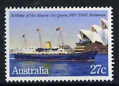 Australia 1983 Royal Yacht Britannia alongside Sydney Opera House unmounted mint, SG 886*, stamps on ships    opera, stamps on scots, stamps on scotland