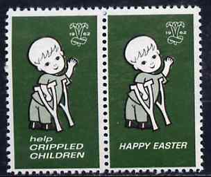 Cinderella - Canada 1962 Help Crippled Children Easter Seals, fine unmounted mint se-tenant pair, stamps on cinderellas, stamps on cinderella     easter    disabled