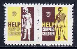 Cinderella - Canada 1958 Help Crippled Children Easter Seals, fine unmounted mint se-tenant pair, stamps on cinderellas, stamps on cinderella     easter    disabled