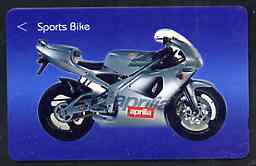 Telephone Card - Singapore $10 phone card showing Sports Motorcycle, stamps on motorbikes