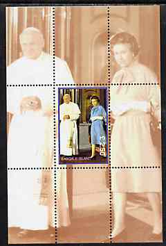 Easdale 1998 Queen Elizabeth with the Pope, Â£2.50 perf souvenir sheet unmounted mint, stamps on royalty          pope