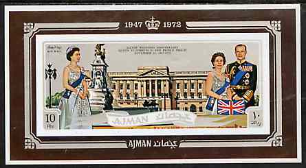 Ajman 1972 Silver Wedding 10R m/sheet unmounted mint, stamps on royalty, stamps on silver wedding