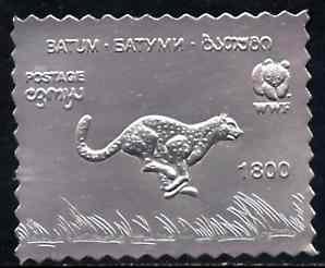 Batum 1994 Cheetah 1800 value in silver foil from WWF set of 4 unmounted mint, stamps on cheetah, stamps on cats, stamps on wwf, stamps on  wwf , stamps on 
