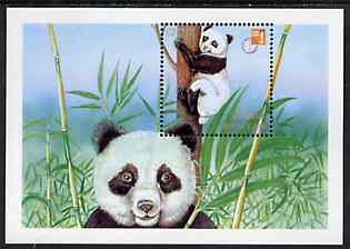 Bhutan 1997 'Hong Kong 97' Stamp Exhibition m/sheet showing Panda unmounted mint, stamps on stamp exhibitions, stamps on bears    panda    animals