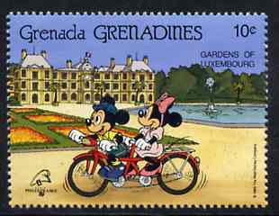 Grenada - Grenadines 1989 Mickey & Minnie on Tanden 10c from Walt Disney Philexfrance set unmounted mint, SG 1150, stamps on bicycles