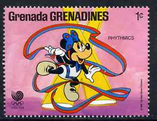 Grenada - Grenadines 1988 Minnie Mouse as Gymnast 1c from Walt Disney Olympic Games set unmounted mint, SG 933, stamps on gymnastics, stamps on  gym , stamps on gymnastics, stamps on 