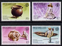 Seychelles 1984 Handicrafts set of 4 unmounted mint, SG 579-82, stamps on crafts, stamps on fishing, stamps on flowers