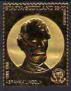 Staffa 1982 US Presidents \A38 Abraham Lincoln embossed in 22k gold foil from a limited printing unmounted mint, stamps on personalities     lincoln     constitutions    americana     usa-presidents