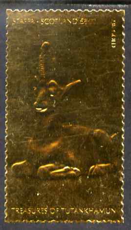 Staffa 1979 Treasures of Tutankhamun  \A38 Ibex Unguent Jar embossed in 23k gold foil (Rosen #662) unmounted mint, stamps on egyptology    history  tourism   