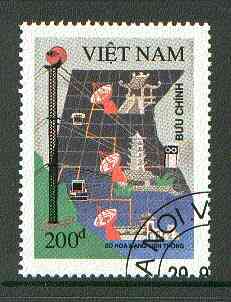 Vietnam 1991 Posts & Telecommunications Research fine cto used, SG 1636*, stamps on postal    communications    computers