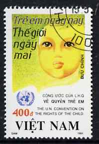 Vietnam 1991 United Nations Convention on Children fine cto used, SG 1590*, stamps on united-nations     children