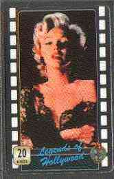 Telephone Card - Legends of Holllywood #06 - 20 units phone card showing Marilyn Monroe (colour half-length), stamps on marilyn monroe     films     cinema   entertainments