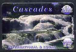 Telephone Card - ET 'Cascades #3' £2 Limited Edition tele card showing Waterfall, stamps on waterfalls