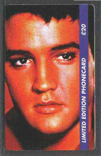 Telephone Card - Elvis Presley #4 - Limited Edition £20 discount phone card, stamps on elvis      pops     films     cinema   entertainments    music