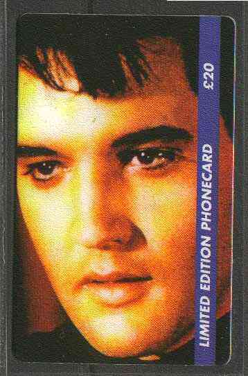 Telephone Card - Elvis Presley #6 - Limited Edition £20 discount phone card, stamps on elvis      pops     films     cinema   entertainments    music
