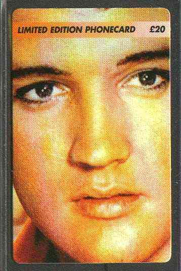 Telephone Card - Elvis Presley #7 - Limited Edition £20 discount phone card, stamps on elvis      pops     films     cinema   entertainments    music