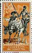 Spanish Sahara 1958 Don Quixote & Sancho Panza on Horseback 15c + 5c from Child Welfare Fund set unmounted mint, SG 147*, stamps on literature    horse, stamps on horses