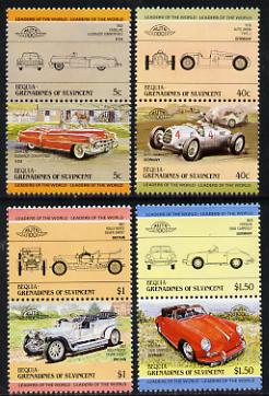 St Vincent - Bequia 1984 Cars #1 (Leaders of the World) set of 8 unmounted mint, stamps on cars    porsche     rolls royce    auto union      cadillac