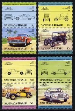 Tuvalu - Nanumaga 1984 Cars #2 (Leaders of the World) set of 8 unmounted mint, stamps on cars     ford    dodge    alvis    mercedes
