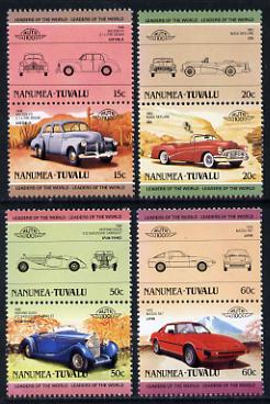 Tuvalu - Nanumea 1985 Cars #2 (Leaders of the World) set of 8 unmounted mint, stamps on cars    mazda    hispano    holden    buick