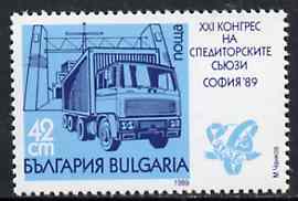 Bulgaria 1989 Transport Congress 42s (Truck) unmounted mint, SG 3635, Mi 3780, stamps on trucks    transport