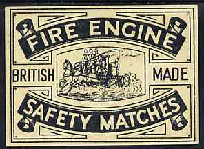 Match Box Labels - Fire Engine Dozen size label superb unused condition (1930's), stamps on fire